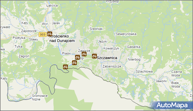 mapa Szczawnica, Szczawnica na mapie Targeo