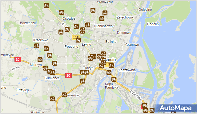 mapa Szczecina, Szczecin na mapie Targeo