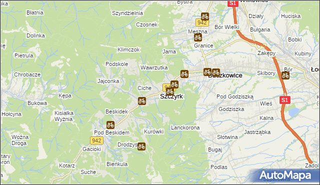 mapa Szczyrk, Szczyrk na mapie Targeo