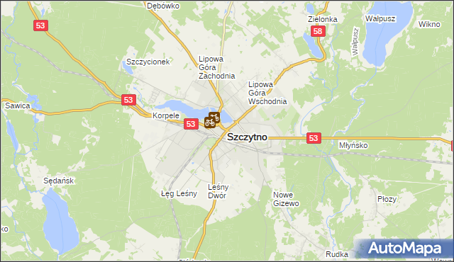 mapa Szczytno, Szczytno na mapie Targeo