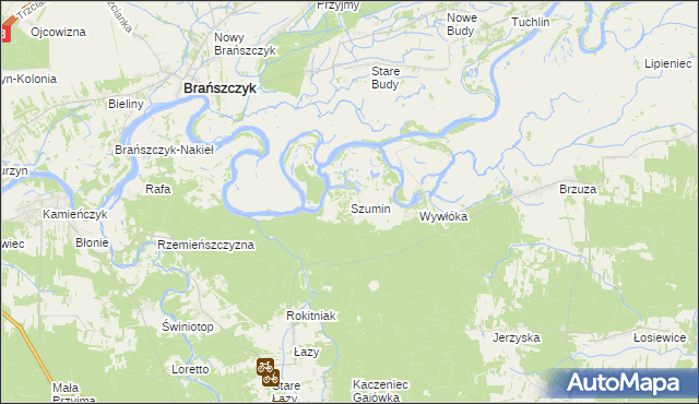 mapa Szumin gmina Łochów, Szumin gmina Łochów na mapie Targeo