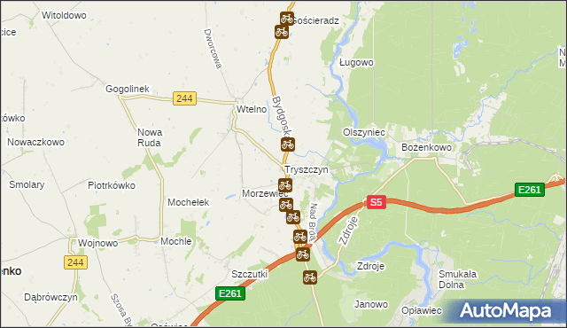 mapa Tryszczyn, Tryszczyn na mapie Targeo