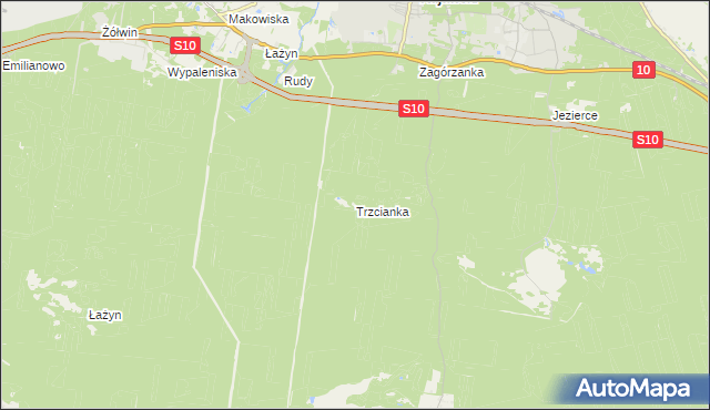 mapa Trzcianka gmina Solec Kujawski, Trzcianka gmina Solec Kujawski na mapie Targeo