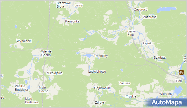 mapa Trzebciny, Trzebciny na mapie Targeo