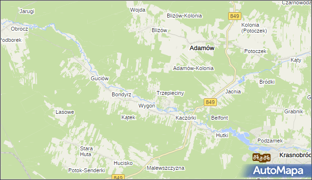 mapa Trzepieciny, Trzepieciny na mapie Targeo