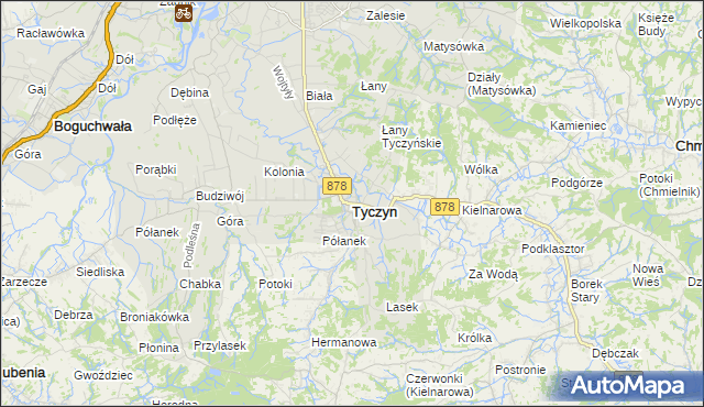 mapa Tyczyn powiat rzeszowski, Tyczyn powiat rzeszowski na mapie Targeo