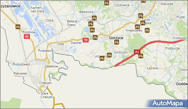 mapa Uchylsko, Uchylsko na mapie Targeo