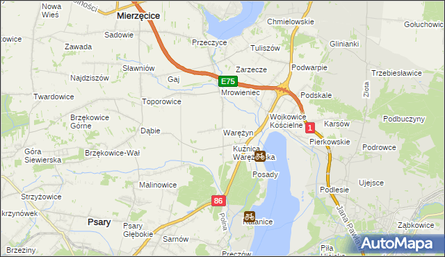 mapa Warężyn, Warężyn na mapie Targeo