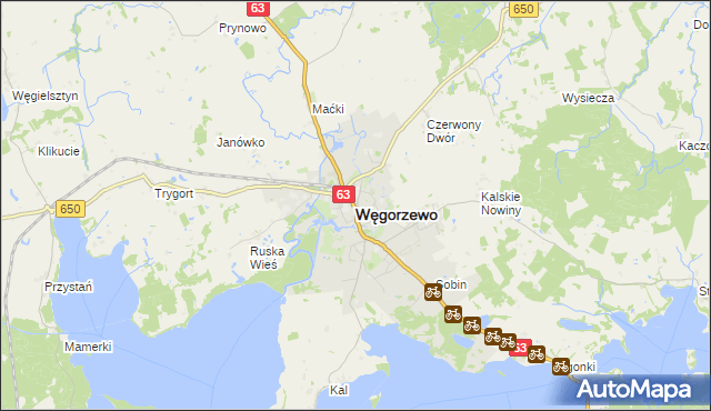 mapa Węgorzewo, Węgorzewo na mapie Targeo
