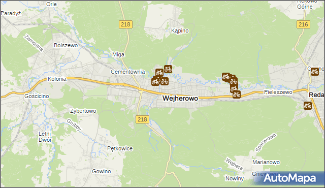 mapa Wejherowo, Wejherowo na mapie Targeo