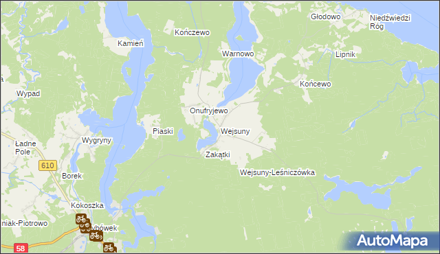 mapa Wejsuny, Wejsuny na mapie Targeo