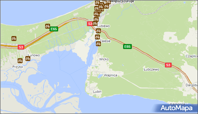 mapa Wicko gmina Międzyzdroje, Wicko gmina Międzyzdroje na mapie Targeo