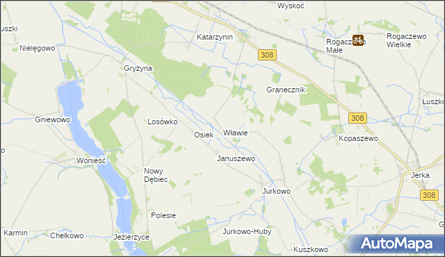 mapa Wławie, Wławie na mapie Targeo