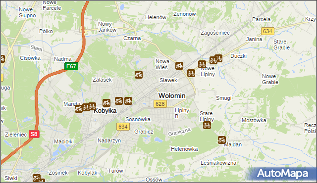 mapa Wołomin, Wołomin na mapie Targeo