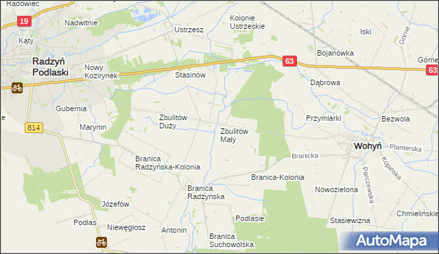 mapa Zbulitów Mały, Zbulitów Mały na mapie Targeo