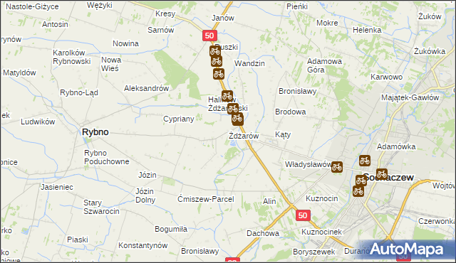 mapa Żdżarów, Żdżarów na mapie Targeo