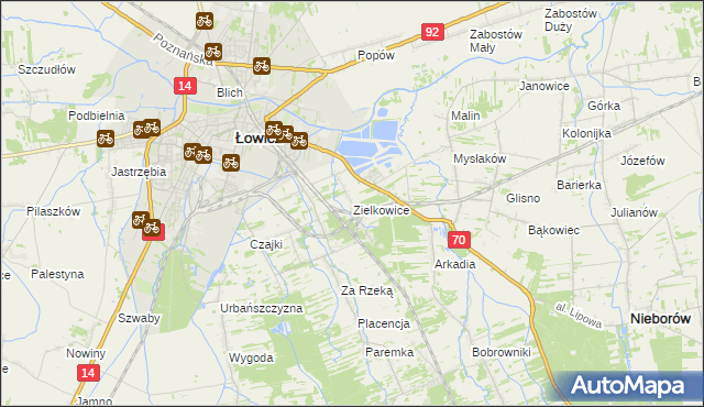 mapa Zielkowice, Zielkowice na mapie Targeo