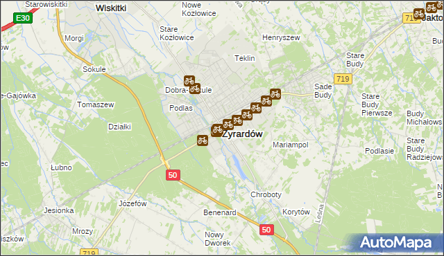 mapa Żyrardów, Żyrardów na mapie Targeo