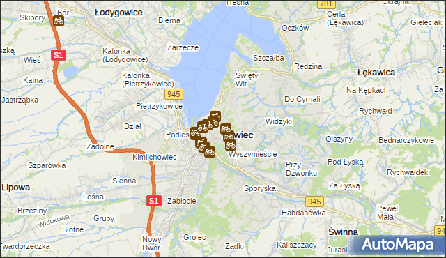 mapa Żywiec, Żywiec na mapie Targeo