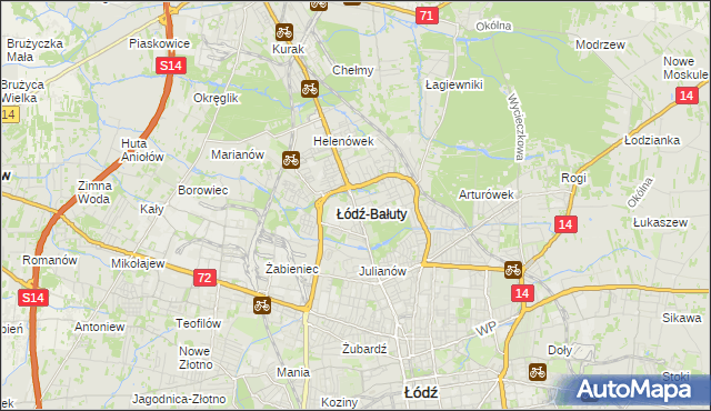 mapa Bałuty gmina Łódź, Bałuty gmina Łódź na mapie Targeo