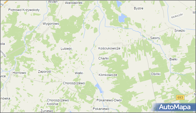 mapa Chańki, Chańki na mapie Targeo
