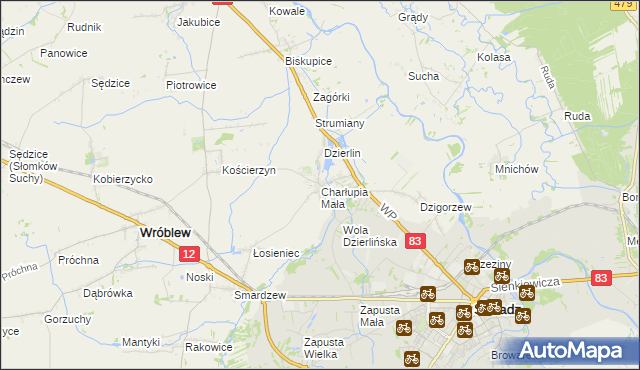 mapa Charłupia Mała, Charłupia Mała na mapie Targeo