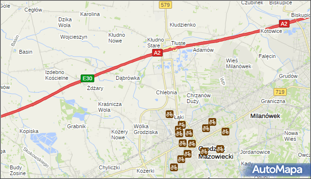 mapa Chlebnia, Chlebnia na mapie Targeo