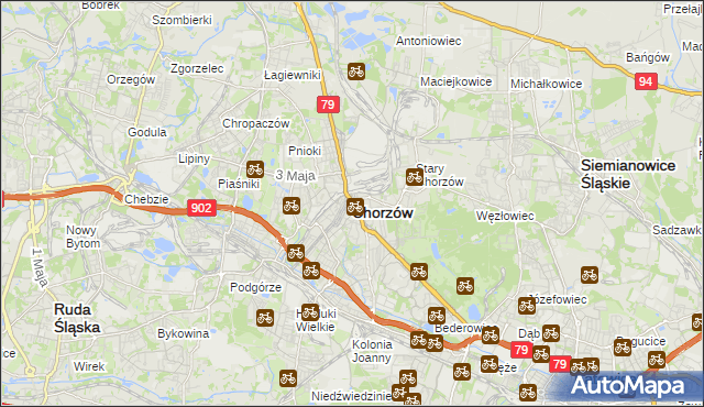 mapa Chorzów, Chorzów na mapie Targeo