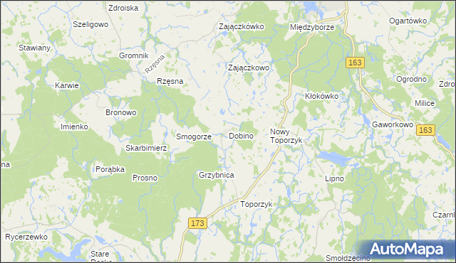 mapa Dobino gmina Połczyn-Zdrój, Dobino gmina Połczyn-Zdrój na mapie Targeo