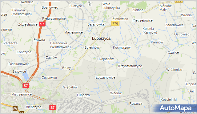 mapa Dojazdów, Dojazdów na mapie Targeo