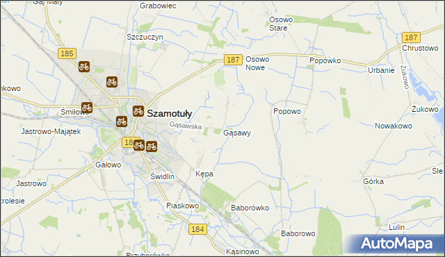 mapa Gąsawy, Gąsawy na mapie Targeo