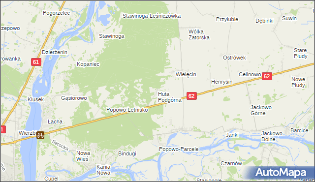 mapa Huta Podgórna gmina Somianka, Huta Podgórna gmina Somianka na mapie Targeo
