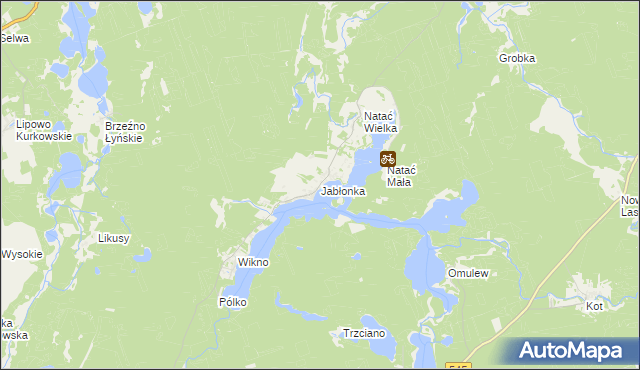 mapa Jabłonka gmina Nidzica, Jabłonka gmina Nidzica na mapie Targeo