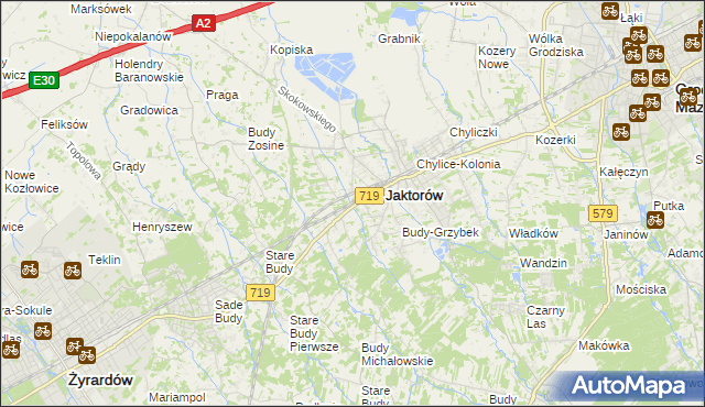 mapa Jaktorów-Kolonia, Jaktorów-Kolonia na mapie Targeo