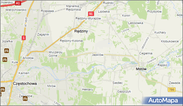 mapa Jaskrów, Jaskrów na mapie Targeo