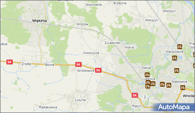mapa Krępice gmina Miękinia, Krępice gmina Miękinia na mapie Targeo