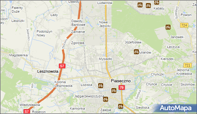 mapa Mysiadło, Mysiadło na mapie Targeo