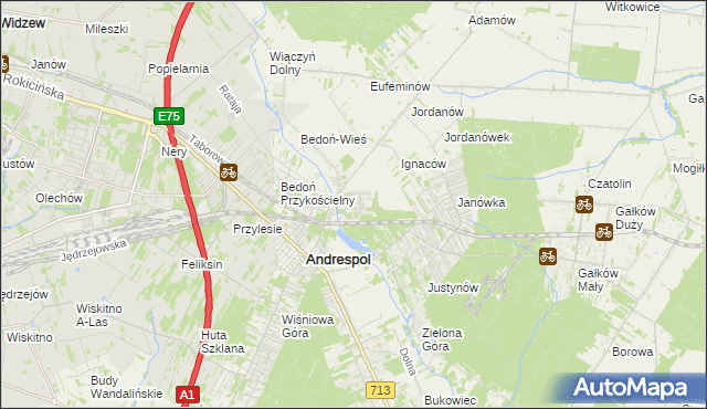 mapa Nowy Bedoń, Nowy Bedoń na mapie Targeo