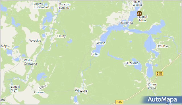 mapa Pólko gmina Nidzica, Pólko gmina Nidzica na mapie Targeo