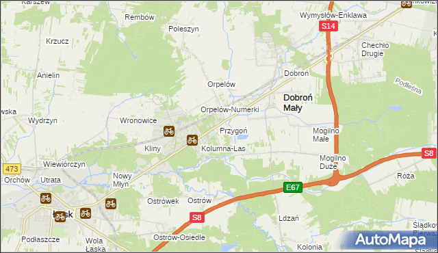 mapa Przygoń, Przygoń na mapie Targeo