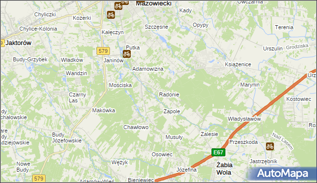 mapa Radonie, Radonie na mapie Targeo