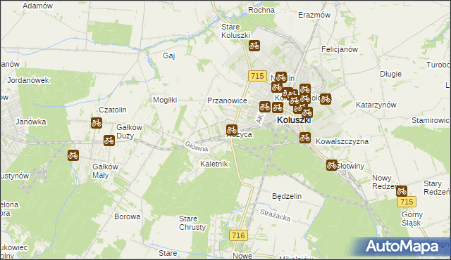mapa Różyca, Różyca na mapie Targeo