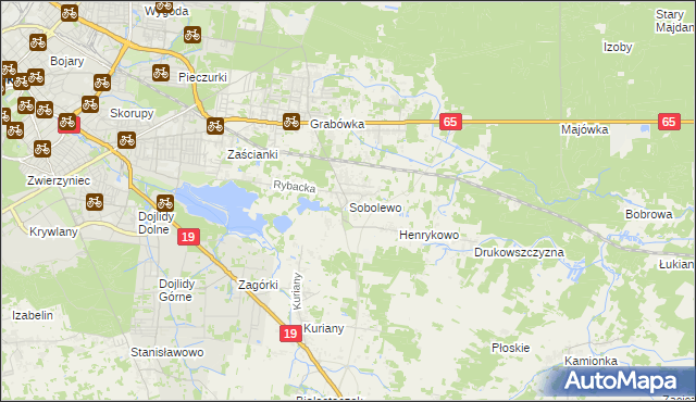 mapa Sobolewo gmina Supraśl, Sobolewo gmina Supraśl na mapie Targeo