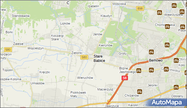 mapa Stare Babice, Stare Babice na mapie Targeo