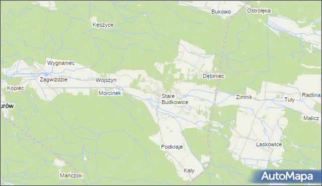 mapa Stare Budkowice, Stare Budkowice na mapie Targeo