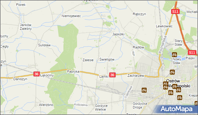 mapa Świeligów, Świeligów na mapie Targeo