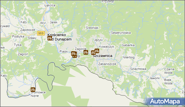 mapa Szczawnica, Szczawnica na mapie Targeo