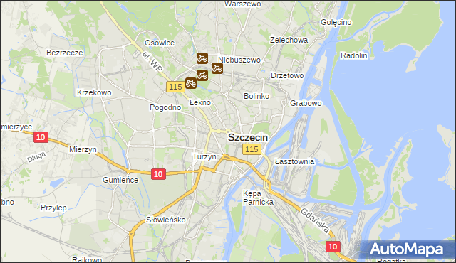 mapa Szczecina, Szczecin na mapie Targeo