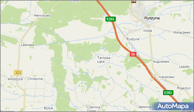 mapa Tarnowa Łąka, Tarnowa Łąka na mapie Targeo