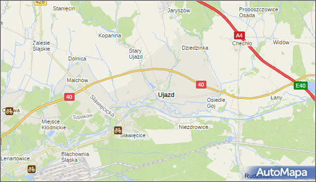 mapa Ujazd powiat strzelecki, Ujazd powiat strzelecki na mapie Targeo